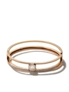 AS29 18KT ROSE GOLD ILLUSION DIAMOND PAVE DOUBLE BANGLE