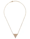 AS29 18KT ROSE GOLD BAGUETTE 5 ROWS VERTICAL TRIANGLE DIAMOND NECKLACE