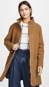 MADEWELL PIPED WOOL COCOON COAT