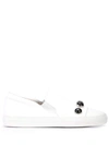 ALBERTO FERMANI STONE EMBELLISHED SLIP-ON trainers