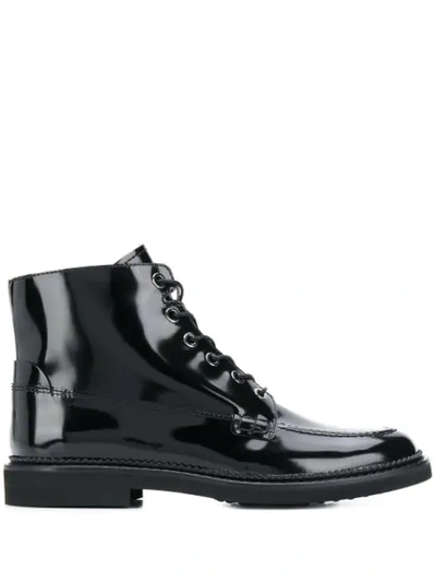 Tod's Lace-up Ankle Boots In Black