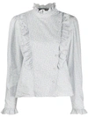 ALEXA CHUNG RUFFLED ABSTRACT PATTERN BLOUSE