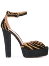 Madison.maison Zebra Platform Sandals In Black