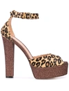 Madison.maison Leopard Print Platform Sandals In Brown