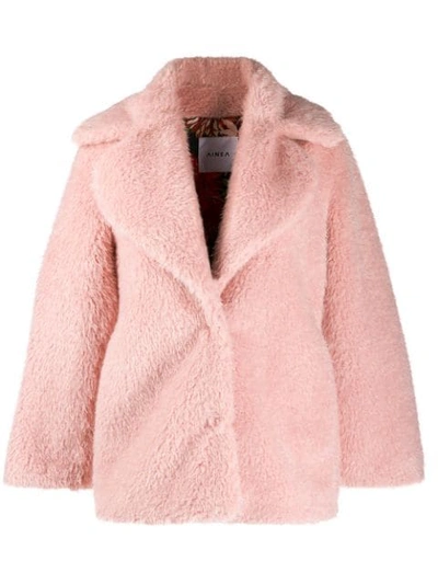 Ainea Oversized Faux-fur Jacket In Pink