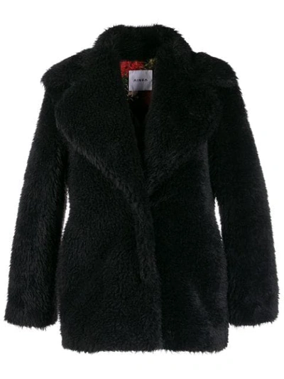 Ainea Oversized Faux-fur Jacket In Black