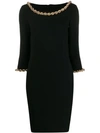 Moschino Chain Trim Midi Dress In Black