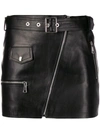 MANOKHI BIKER BELTED MINI SKIRT