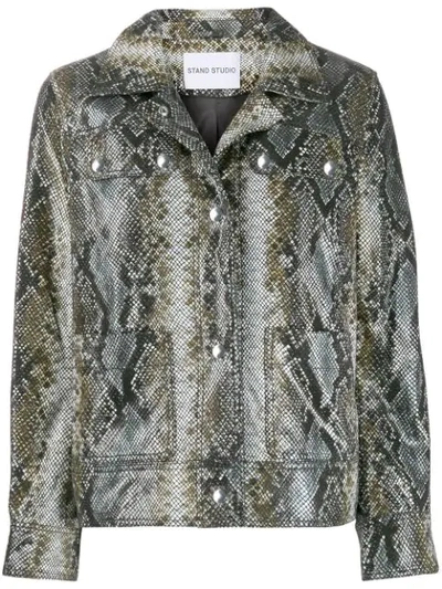 Stand Studio Snakeskin Print Jacket In Black