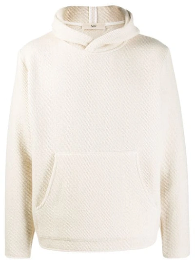 Séfr Danko Ribbed-knit Hooded Sweatshirt In White