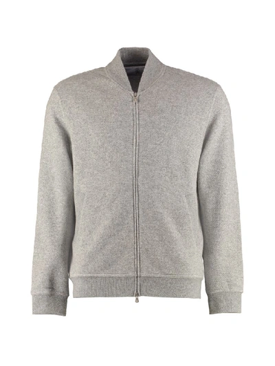 Brunello Cucinelli Cashmere Full-zip Sweatshirt In Grey