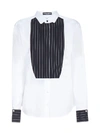 Dolce & Gabbana Paneled Pinstriped Cotton-poplin Shirt In Bianco Gesso