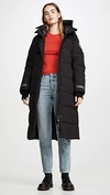 Canada Goose Elmwood Hooded Quilted Shell Down Coat In Black