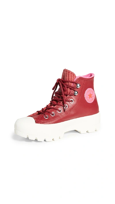 Converse Chuck Taylor All Star Lugged Winter Sneakers In Back Alley Brick/habanero Red