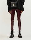 Commando Stretch Faux Patent-leather Leggings In Burgandy