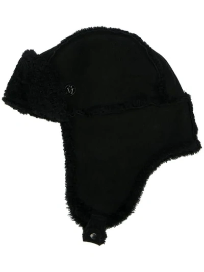 Maison Michel Bibiana Shearling Trapper Hat In Black