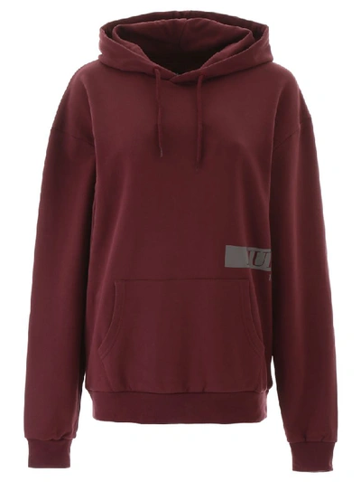 Muf10 Logo Print Hoodie In Fig (red)