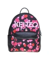 KENZO BACKPACK KOMBO PEONIE IN LEATHER AND FABRIC,11102121