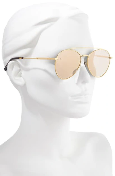 Bottega Veneta 58mm Aviator Sunglasses In Gold/ Gold Mirror