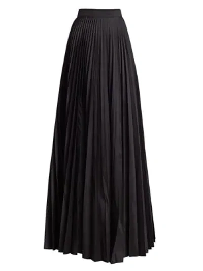 Teri Jon By Rickie Freeman Accordion Pleated Taffeta Skirt In Black