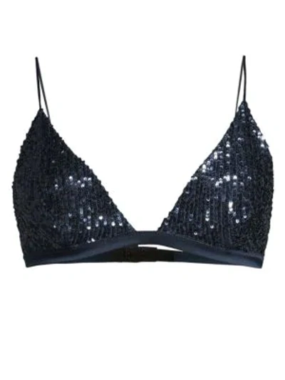 Kiki De Montparnasse Sequin Soft-shell Bra In Midnight