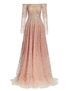 PAMELLA ROLAND Off-The-Shoulder Ombré Sequin & Crystal Gown