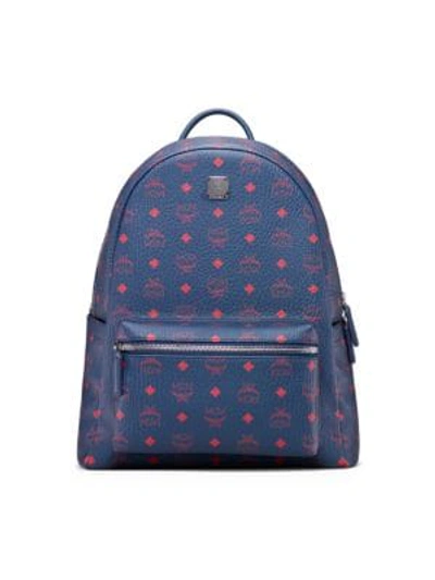 Mcm Men's Stark 40 Visetos Coated Canvas Backpack In Deep Blue Sea