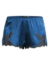 Natori Women's Lolita Standard-fit Lace-trim Silk Shorts In Blue