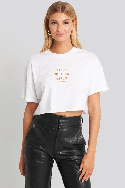 Abrand A Cropped Oversized Tee - White