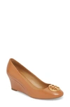 Tory Burch Chelsea Logo Medallion Wedge In Tan