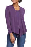 Nic + Zoe Four-way Cardigan In Eggplant