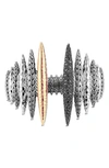 John Hardy Classic Chain Spear Black Sapphire & Black Spinel Cuff In Sterling Silver & 18k Yellow Gold - 100% E In Silver/ Gold