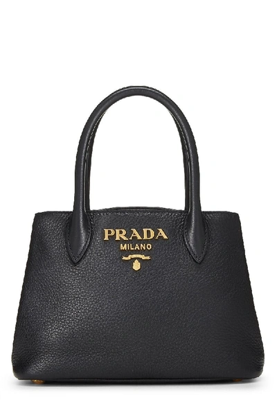 Pre-owned Prada Black Vitello Daino Handbag Mini
