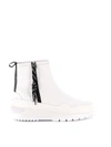 HOGAN INTERACTIVE WHITE LEATHER ANKLE BOOTS