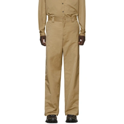 Valentino Beige Straight-fit Trousers In C85