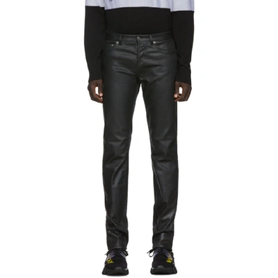 Givenchy Black Coated Skinny Jeans In 001-black