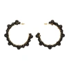 Simone Rocha Large Crystal-daisy Hoop Earrings In Jet