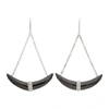 ISABEL MARANT ISABEL MARANT WHITE AND SILVER DROP HORN EARRINGS