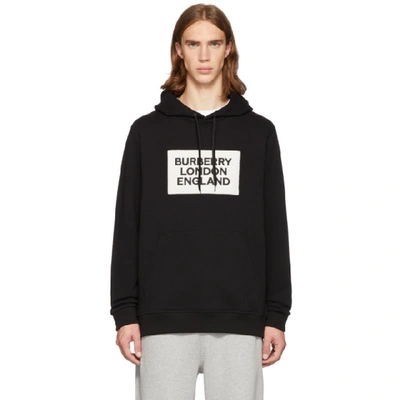 Burberry Farley Logo Hooded Sweatshirt In Black