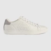 Gucci New Ace Perforated Leather Sneakers In White