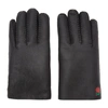 UNDERCOVER UNDERCOVER BLACK SHEARLING ROSE GLOVES