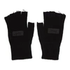 VICTORIA BECKHAM REEBOK BY VICTORIA BECKHAM BLACK WOOL LOGO FINGERLESS GLOVES