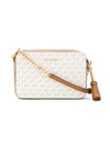 Michael Michael Kors Ginny Monogram Print Cross-body Bag In White
