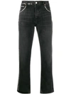 MARTINE ROSE STUDDED LOW-RISE STRAIGHT JEANS