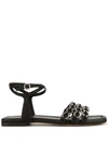 3.1 Phillip Lim Alyse Ring-embellished Leather Sandals In Black