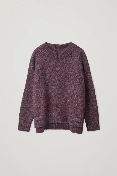 Cos Speckled Chunky-knit Jumper In Red
