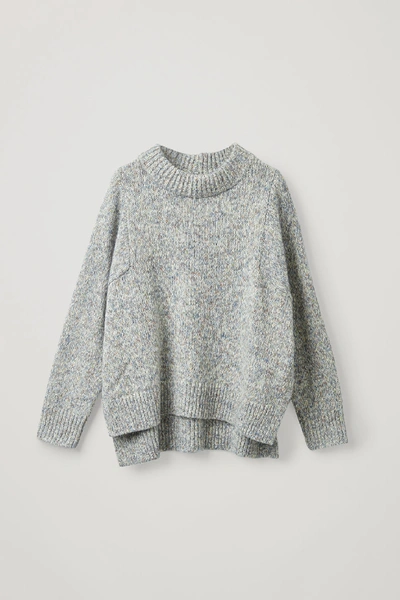 Cos Speckled Chunky-knit Jumper In Gray