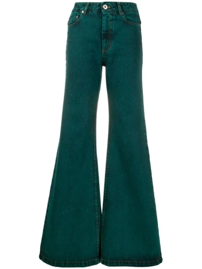 Matthew Adams Dolan High-rise Flared Jeans In Green
