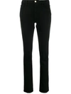 Frame Sylvie Slender High-rise Straight Jeans In Black