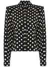 Dolce & Gabbana Paddy Pussy-bow Polka-dot Blouse In Black